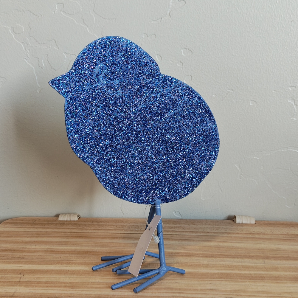 Blue Glitter Bird Metal Easter Spring Decor From The Round Top Collection